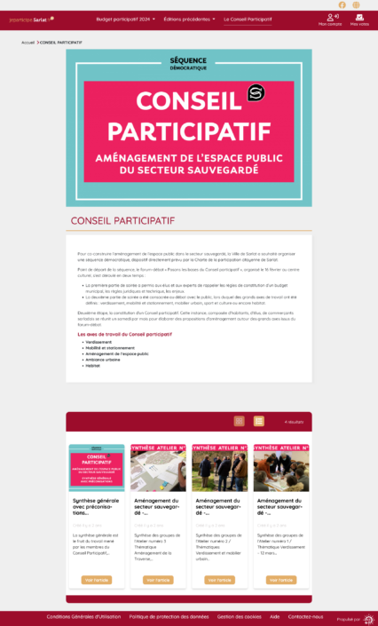 Page du Conseil participatif